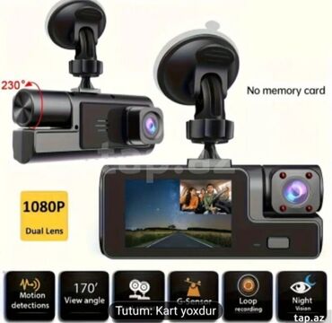 Monitorlar: 1080P keyfiyyətində, iki obyektivli avtomobil videoqeydiyyatçısı