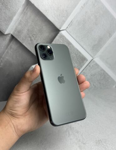 iphone 13 pro 256 цена бишкек: IPhone 11 Pro, Б/у, 256 ГБ, Matte Midnight Green, Коробка, 70 %