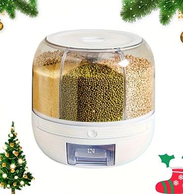 saxlama qabı plastik: Çox bölməli taxıl və paxlalı dispenseri - 360° şəffaf gövdə və 5 ayrı — 1