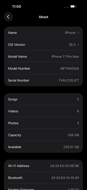battery case: IPhone 17 Pro Max 256 ГБ Телефон совершенно новый, всего 60 циклов — 8