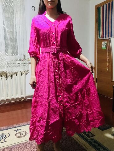 Повседневные платья: Повседневное платье, Турция, Лето, Длинная модель, Хлопок, M (EU 38)