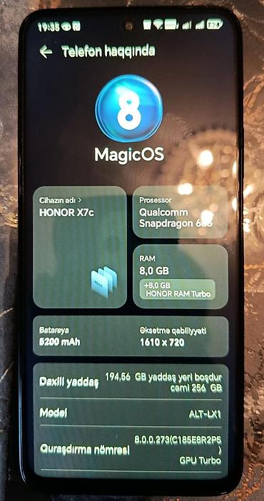 iphone x irshad: Honor X7c, 256 GB, rəng - Qara, Sənədlərlə — 3