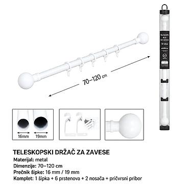 KMT Kuka za zavese sa bočnim produžetkom (sjajna bela) 3280831