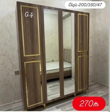 Столы и стулья: *Dolab 4 qapılı 270Azn* *İstehsal Rusiya Laminat 18/lik qalınlıqda*