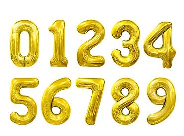 Воздушные шары и принадлежности: Фольгированные шары-цифры для оформления праздника ОПТОМ 50 СОМ В — 5