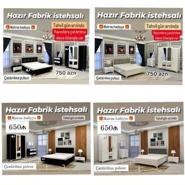 Yataq otağı dəstləri: İkinəfərlik çarpayı, 2 tumba, Yeni -da lalafo.az — 5 Yataq otağı dəstləri: İkinəfərlik çarpayı, 2 tumba, Yeni — 5