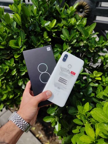 xiaomi mi5: Xiaomi Mi 8, 128 GB, rəng - Ağ, 
 Barmaq izi, Face ID
