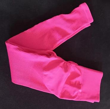 Helanke, biciklistički šortsevi: Ženske sportske helanke – hot pink - Visok struk sa širokim — 10