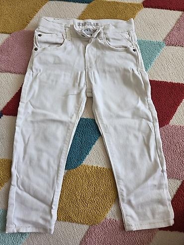 2 yas: Zara Kids ağ rəngli cins şalvar - Model: Regular - Ölçü: 2–3 yaş (98 — 3