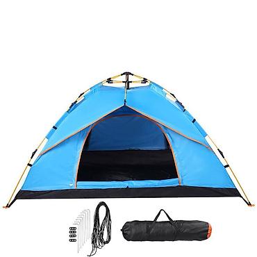 Палатки: Палатка кемпинговая двухместная (200х150х125см) Цвет : Хаки и Голубой — 9