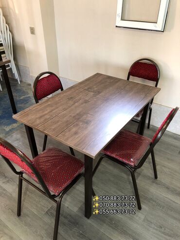kafe üçün stol stul: Mətbəx üçün, Qonaq otağı üçün, Yeni, Açılmayan, Dördbucaq masa