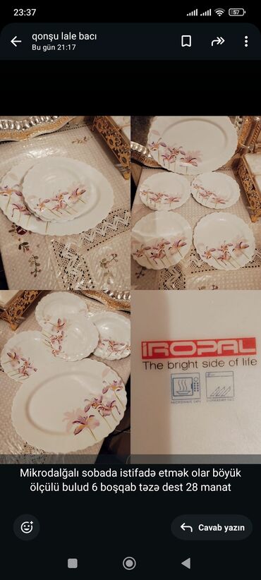 Digər dəstlər və servizlər: Mətbəx və süfrə üçün dəstlər 1) Süfrə bıçaq–qaşıq–çəngəl dəsti - — 6