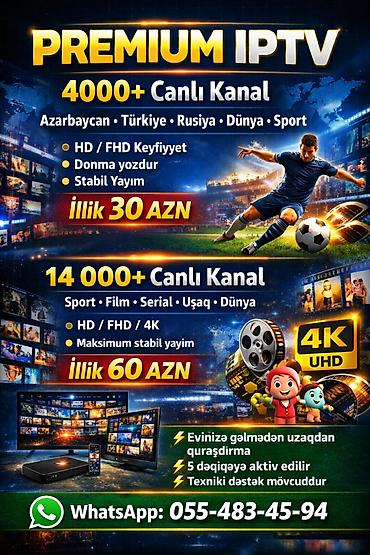 chatgpt plus qiyməti: PREMIUM IPTV xidməti - 4000+ canlı kanal: Azərbaycan, Türkiyə — 1