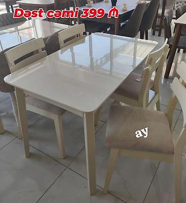 iwlenmiw stullar: Mətbəx üçün, Yeni, Dördbucaq masa, 4 stul — 1