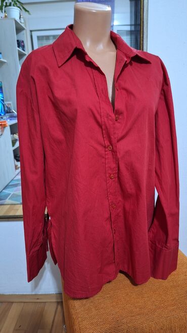 karirana košulja: Zara, S (EU 36), M (EU 38), L (EU 40), Cotton, Single-colored, color - Red