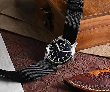 Ručni satovi: San Martin SN0105-G-XB -Crna/Black- Pilot sat- Seiko — 3