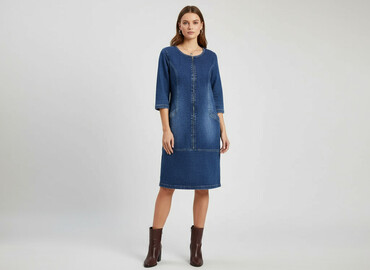 sukienka jeansowa midi zara: Sukienka damska, rozmiar L