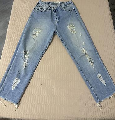 lasin şalvarlar: Koton Jeans – Fahriye Evcen kolleksiyasından qadın cins şalvar - — 2