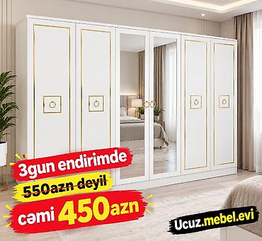 Ağ-qızılı dizaynlı böyük paltar şkafı - Klassik zərif xəttlər və lalafo.az -da Ağ-qızılı dizaynlı böyük paltar şkafı - Klassik zərif xəttlər və