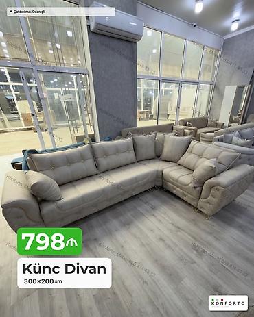 kunc divan ucuz: Künc Divan – 300×200 sm - Rahat L‑şəkilli dizayn, geniş oturma sahəsi — 1