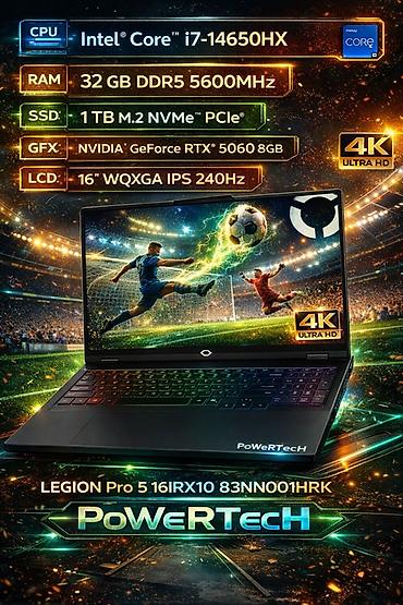 used notebook: Yeni Lenovo Legion, 16 ", Intel Core i7, 1 TB, Ünvandan götürmə, Ödənişli çatdırılma — 1