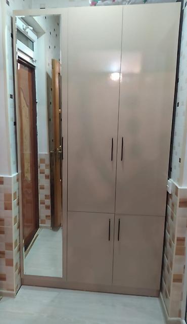 2ci el dehliz dolabi: İşlənmiş, 6 qapı, Güzgülü, Bej, Açılan, Düz dolab — 1