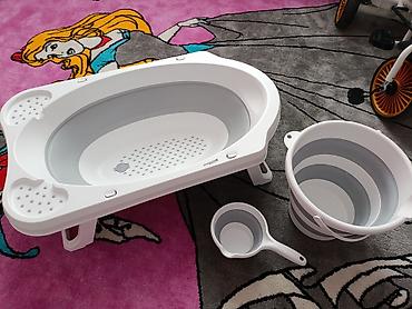 hello kitty oyuncaq: Uşaq üçün qatlanan hamam dəsti təqdim olunur. Dəstə 3 hissə daxildir — 3