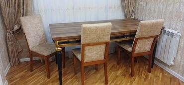 stol stul ev üçün: Qonaq otağı üçün, Yeni, Açılan, Dördbucaq masa, 4 stul, Azərbaycan