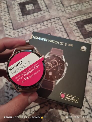 huawei watch gt 3: Yeni, Smart saat, Huawei, Sensor ekran, rəng - Gümüşü