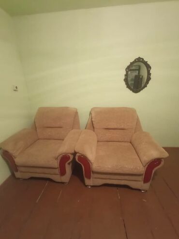 раскладной диван кресла: Цвет - Бежевый, Б/у