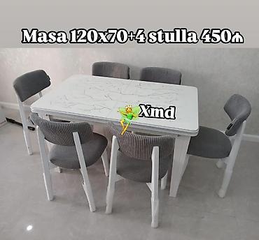kidilo yemek masası: Mətbəx üçün, Yeni, Açılmayan, Dördbucaq masa, 4 stul — 1