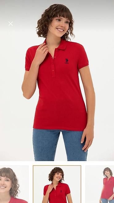 pull and bear: Polo köynək, U.S. Polo Assn, XS, rəng - Qırmızı — 1