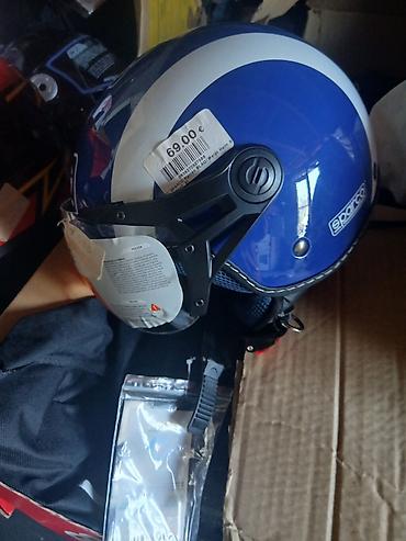 Oprema za bicikliste: Otvorena (jet) kaciga za skuter/motocikl - Brend: Sparco (plavo-bela) — 4