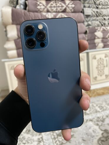 Apple iPhone: IPhone 12 Pro, Б/у, 128 ГБ, Blue Titanium, Защитное стекло, Чехол, 85 %