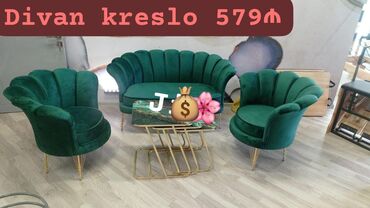 Masa və oturacaq dəstləri: Yeni, Divan, 2 kreslo
