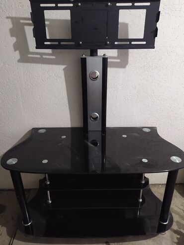 стекло на духовой шкаф: Тумба и подставка для телевизора, Б/у, Напольная, Стекло, Самовывоз, цвет - Черный