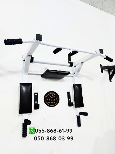 Turniklər və bruslar: ➡️Turnik C 3funksiyalı =60azn Divarda sabit qalır. 150kq saxlama gücü — 5