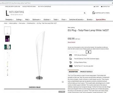 Stilske lampe: Podna lampa Tulip – bela, EU utikač, 1x E27 - Dizajn inspirisan — 2