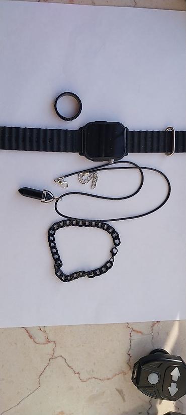 gumuş dəst: Qara aksesuar dəsti - Smart saat: kvadrat korpuslu, qara rəngli — 1