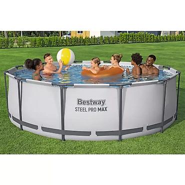 надувный бассейн: Каркасный бассейн Bestway Steel Pro MAX (круглый) 366*122 - Серия — 3