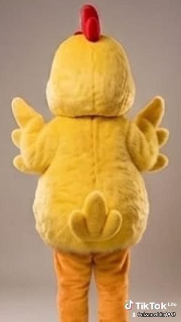 saxta baba geyimi: Satilir – Sarı Toyuq Maskot Kostyumu - Tam bədən maskot: yumşaq xəz — 2