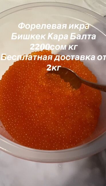 корм форели: Форелевая икра - Место: Бишкек, Кара-Балта - Цена: 2200 сом/кг -
