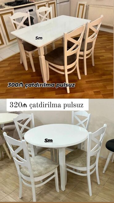 Masa və oturacaq dəstləri: Mətbəx üçün, Yeni, 4 stul