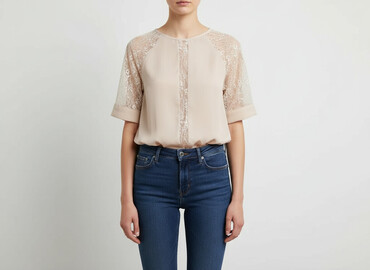 czarne bluzki z rozszerzanymi rękawami: Women's blouse, size S