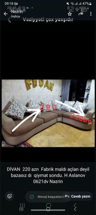 Mətbəx mebeli: Künc divan