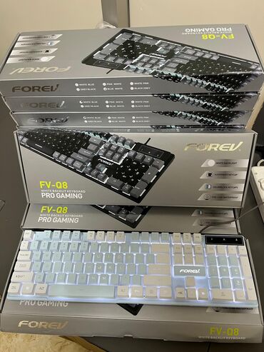 сколько стоит клавиатура с подсветкой: Клавиатура Forev FV-Q8, мембрана, белая подсветка, новые, есть 5 шт