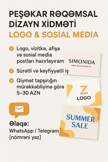 Paltar tikişi: Peşəkar rəqəmsal dizayn xidməti – Logo və Sosial Media Təklif edilən
