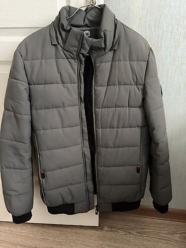 deri geyim: Kişi qışlıq şişmə gödəkçə - Rəng: boz (mat ton) - Model: qısa — 2