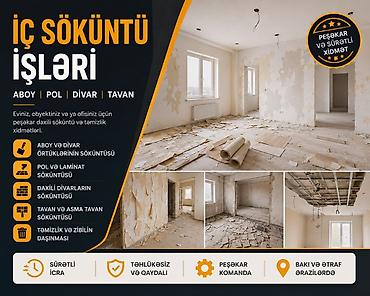 qapi ustu asmalar: Peşəkar “İç Söküntü İşləri” xidməti Eviniz, obyektiniz və ya ofisiniz — 1