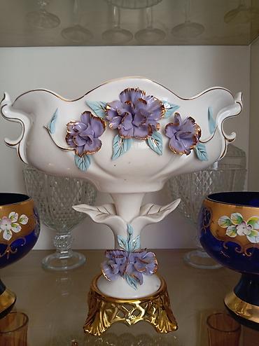 Qab-qacaq və mətbəx ləvazimatları: Porcelan dekorativ meyvə qabı/centerpiece - Material: keyfiyyətli ağ — 3